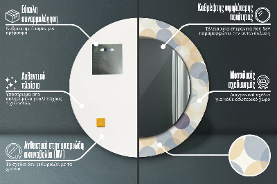 Veidrodis su spausdinimu – apvalus Geometriniai apskritimai