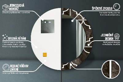 Veidrodis su spausdinimu – apvalus Antikvarinės plytelės
