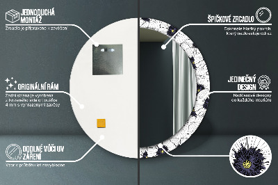 Veidrodis su spausdinimu – apvalus Linijinių gėlių kompozicija