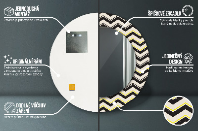Veidrodis su spausdinimu – apvalus Zigzago raštas
