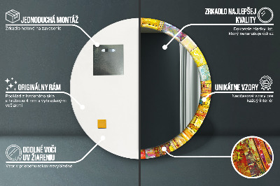 Veidrodis su spausdinimu – apvalus Spalvingas vitražas