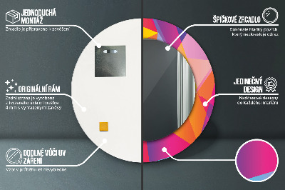 Veidrodis su spausdinimu – apvalus Geometrinė kompozicija