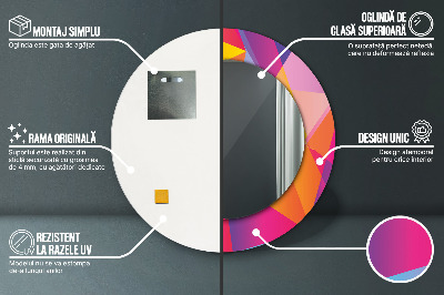 Veidrodis su spausdinimu – apvalus Geometrinė kompozicija