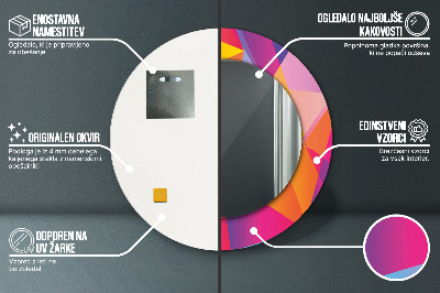 Veidrodis su spausdinimu – apvalus Geometrinė kompozicija