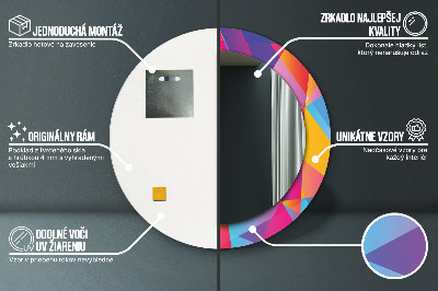 Veidrodis su spausdinimu – apvalus Geometrinė kompozicija