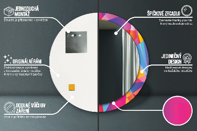 Veidrodis su spausdinimu – apvalus Geometrinė kompozicija