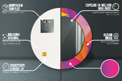 Veidrodis su spausdinimu – apvalus Geometrinė kompozicija