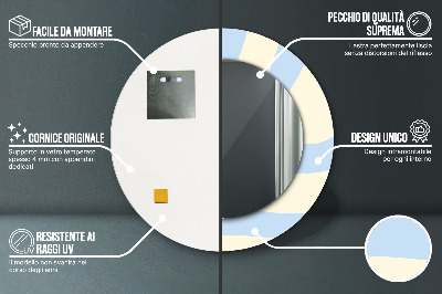 Veidrodis su spausdinimu – apvalus Abstrakti forma