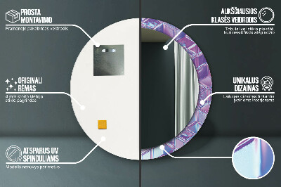 Veidrodis su spausdinimu – apvalus Abstraktus siurrealistinis
