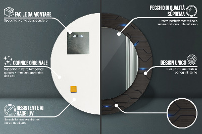 Veidrodis su spausdinimu – apvalus Futuristinė abstrakcija