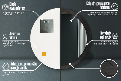 Veidrodis su spausdinimu – apvalus Futuristinė abstrakcija