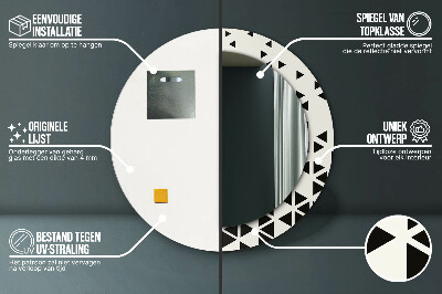 Veidrodis su spausdinimu – apvalus Abstraktus geometrinis