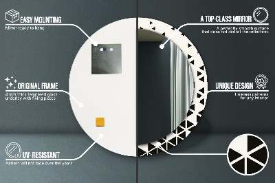Veidrodis su spausdinimu – apvalus Abstraktus geometrinis