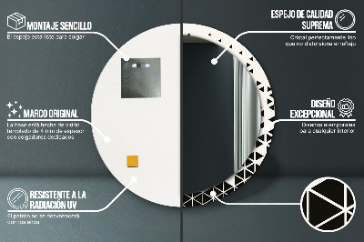 Veidrodis su spausdinimu – apvalus Abstraktus geometrinis