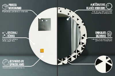 Veidrodis su spausdinimu – apvalus Abstraktus geometrinis