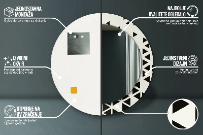Veidrodis su spausdinimu – apvalus Abstraktus geometrinis