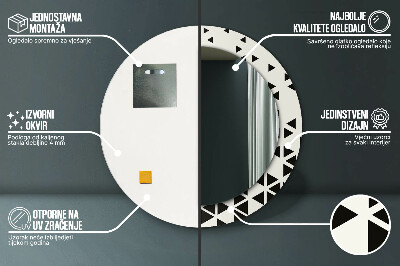 Veidrodis su spausdinimu – apvalus Abstraktus geometrinis
