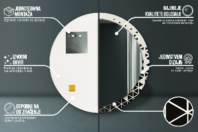 Veidrodis su spausdinimu – apvalus Abstraktus geometrinis