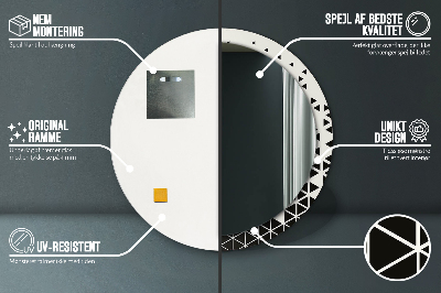 Veidrodis su spausdinimu – apvalus Abstraktus geometrinis