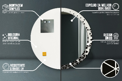 Veidrodis su spausdinimu – apvalus Abstraktus geometrinis