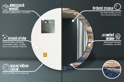 Veidrodis su spausdinimu – apvalus Abstrakti mediena