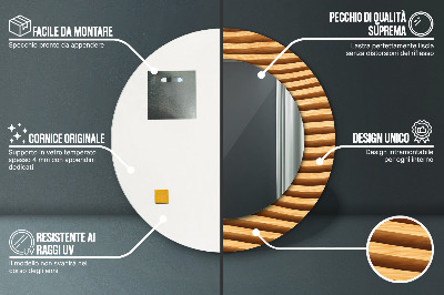 Veidrodis su spausdinimu – apvalus Medinė banga