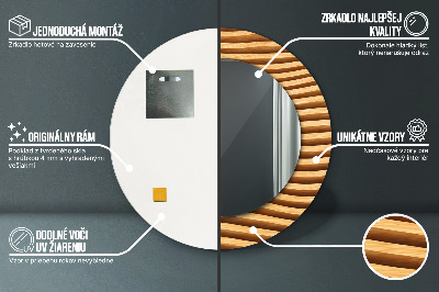 Veidrodis su spausdinimu – apvalus Medinė banga
