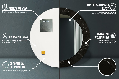 Veidrodis su spausdinimu – apvalus Marmurinis akmuo