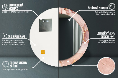 Veidrodis su spausdinimu – apvalus Abstraktus skystis