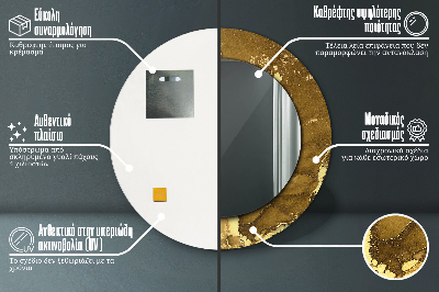 Veidrodis su spausdinimu – apvalus Metaliniai sūkuriai