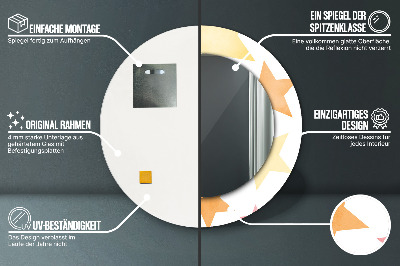 Veidrodis su spausdinimu – apvalus Pastelinės žvaigždės