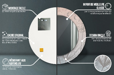 Veidrodis su spausdinimu – apvalus Tropinės gėlės