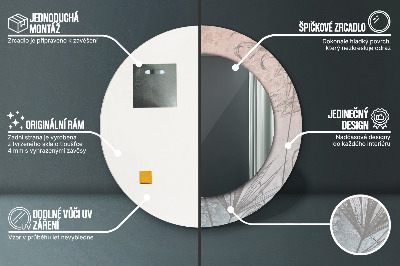Veidrodis su spausdinimu – apvalus Tropinės gėlės