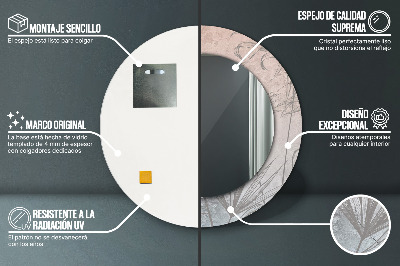 Veidrodis su spausdinimu – apvalus Tropinės gėlės