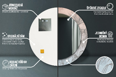 Veidrodis su spausdinimu – apvalus Tropinės gėlės