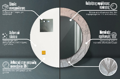 Veidrodis su spausdinimu – apvalus Tropinės gėlės