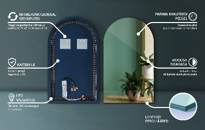 Pusiau ovalinis veidrodis su led apšvietimu