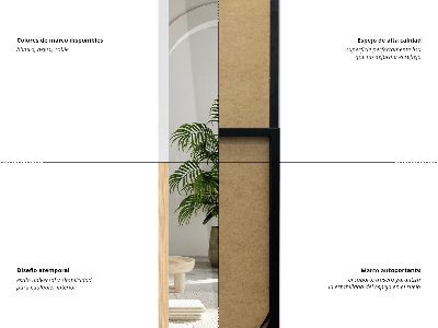 Pastatomas veidrodis baltame rėme 36x156 cm