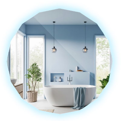 Geometrinis veidrodis con illuminazione a LED