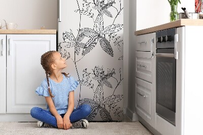 Magnetinis lipdukas ant šaldytuvo Doodle gėlės