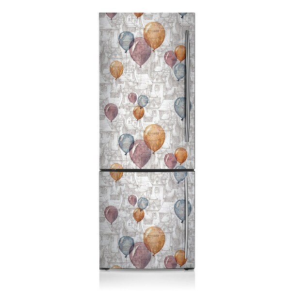 Magnetinis lipdukas ant šaldytuvo Balionai ir namai