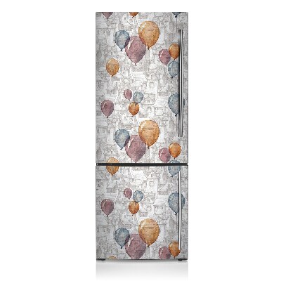 Magnetinis lipdukas ant šaldytuvo Balionai ir namai