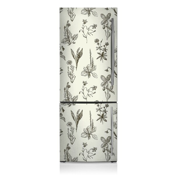 Šaldytuvo magnetinis kilimėlis Eskizuotos gėlės