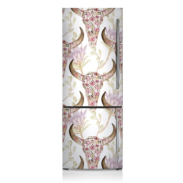 Šaldytuvo magnetinis kilimėlis Kaukolė gėlėse