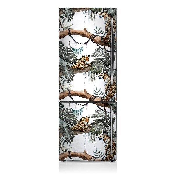 Šaldytuvo magnetinis kilimėlis Leopardai džiunglėse