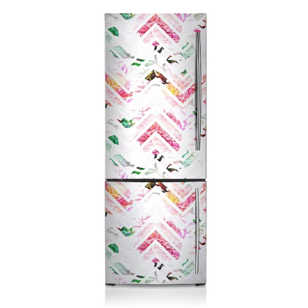 Šaldytuvo magnetinis kilimėlis Gėlių ševronai