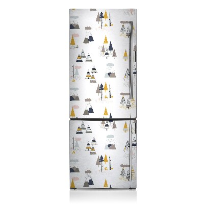 Šaldytuvo magnetinis kilimėlis Nupiešti medžiai