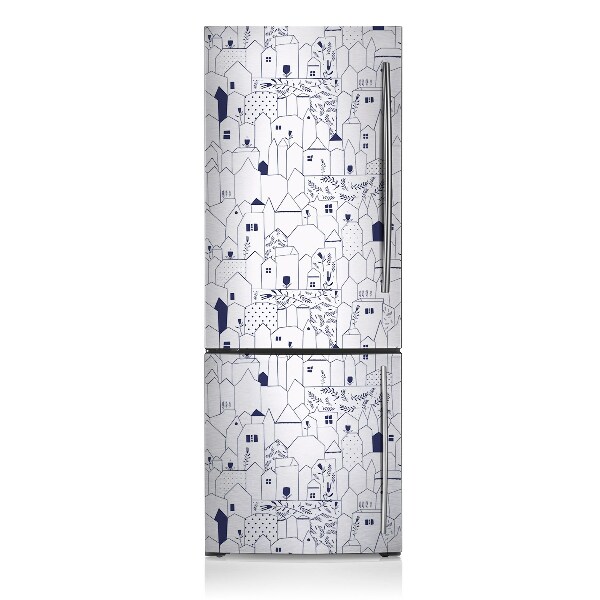 Magnetinis lipdukas ant šaldytuvo Miestas nubraižė