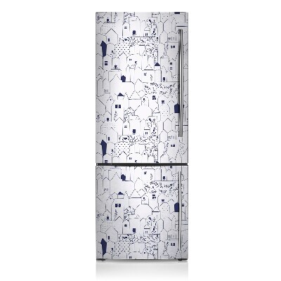 Magnetinis lipdukas ant šaldytuvo Miestas nubraižė