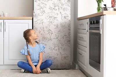 Šaldytuvo magnetinis kilimėlis Eskizuotos gėlės
